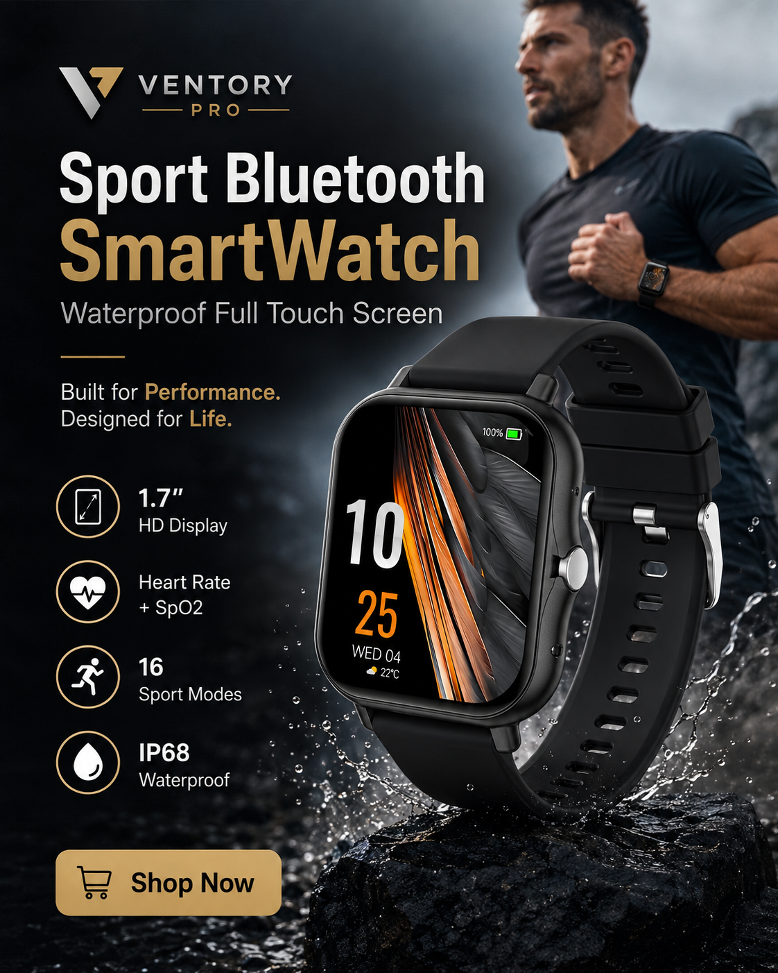SmartWatch Pro fitness health monitor heart rate